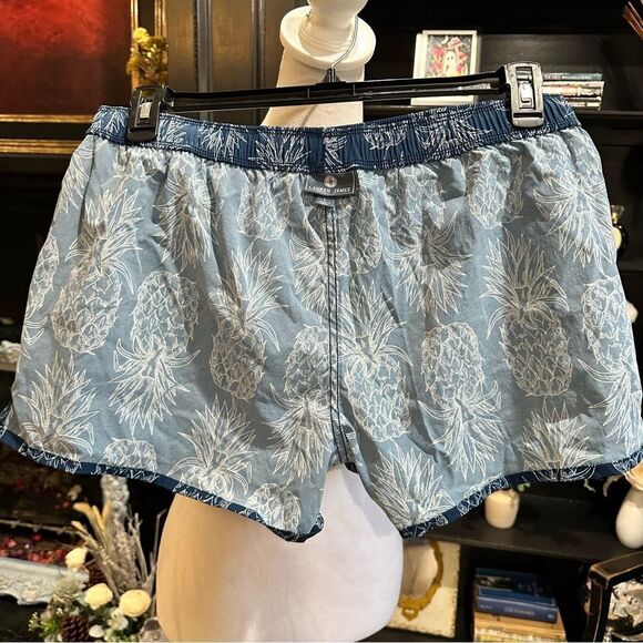 Lauren James Blue Pineapple Print Shorts Size Large - Picture 8 of 10